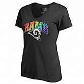 Women's Los Angeles Rams NFL Pro Line by Fanatics Branded Black Plus Sizes Pride T-Shirt,baseball caps,new era cap wholesale,wholesale hats
